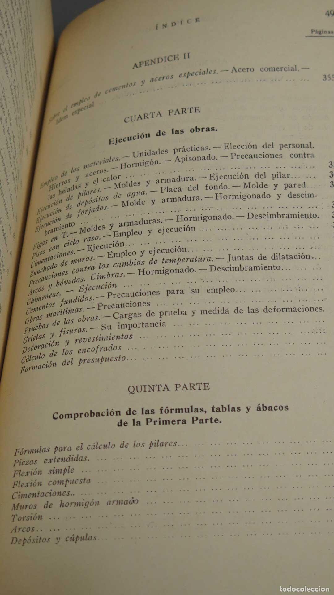 Libros de segunda mano: CALCULO ELEMENTAL Y EJECUCI&Oacute;N DE LAS OBRAS DE HORMIGON ARMADO - Foto 6