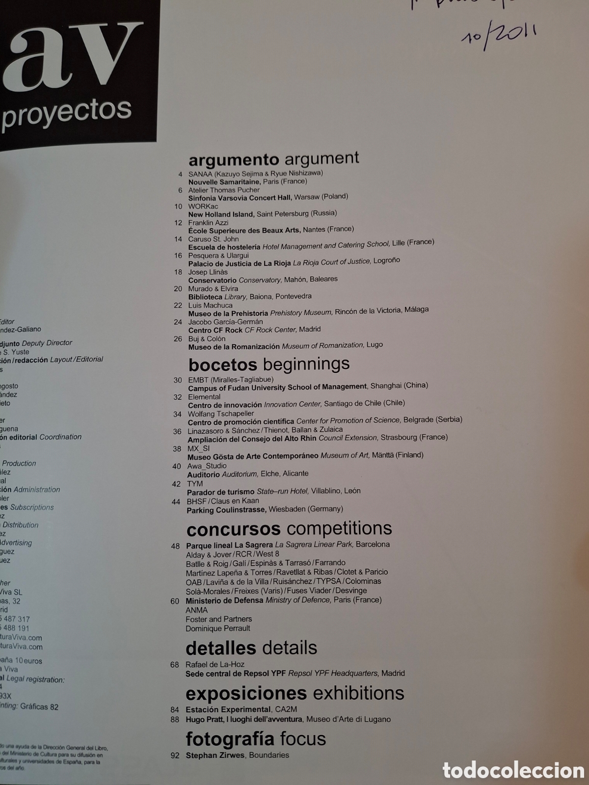 Libros de segunda mano: AV PROYECTOS N&ordm; 44, TRANSFORMATIONS, ARQUITECTURA / ARCHITECTURE, 2011 - Foto 2