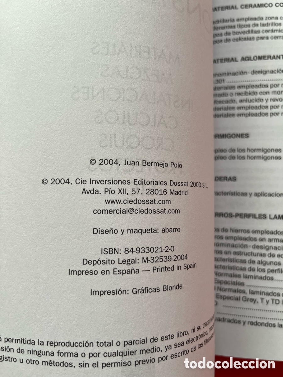 Libros de segunda mano: Libro de Arquitectura - Vadem&eacute;cum de la construcci&oacute;n - Foto 5