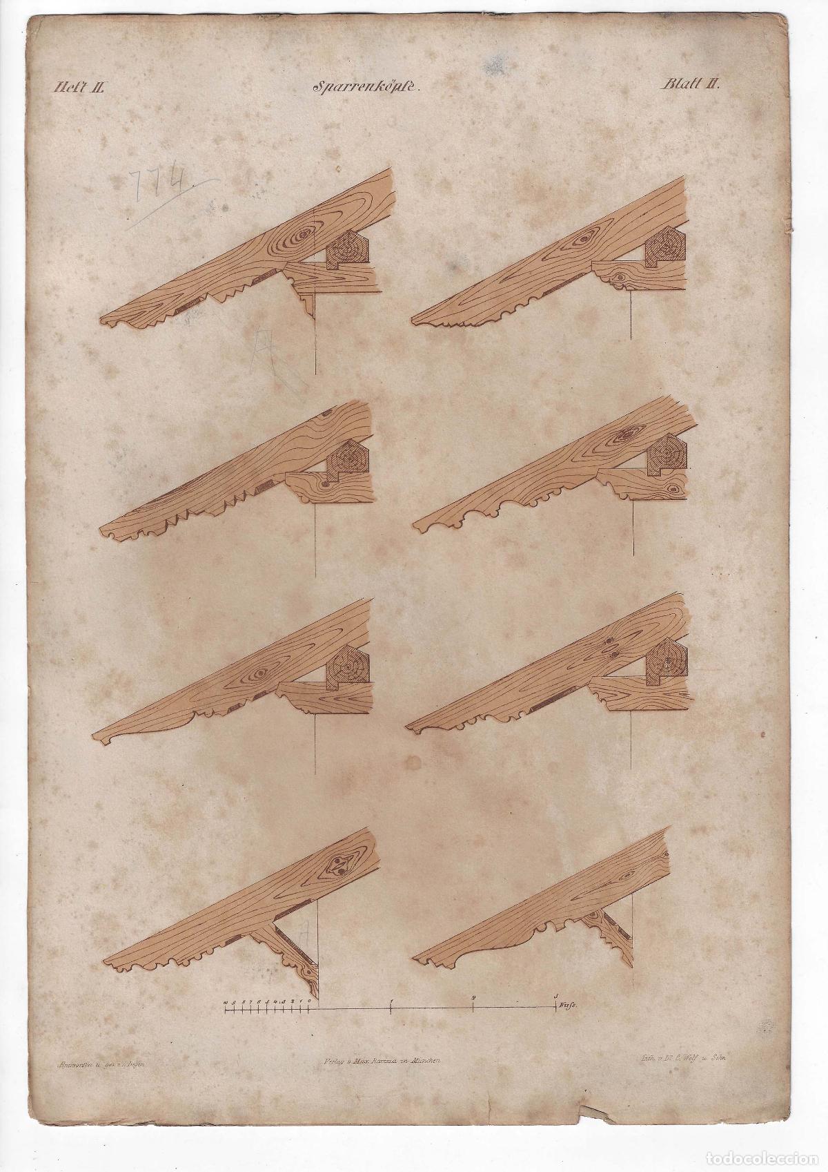 Libros de segunda mano: CONSTRUCTIONS ON BOIS Heft II L&Aacute;M 2. Profils de chevrons saillants (Louis Degen). LITOGRAF&Iacute;A 27X39