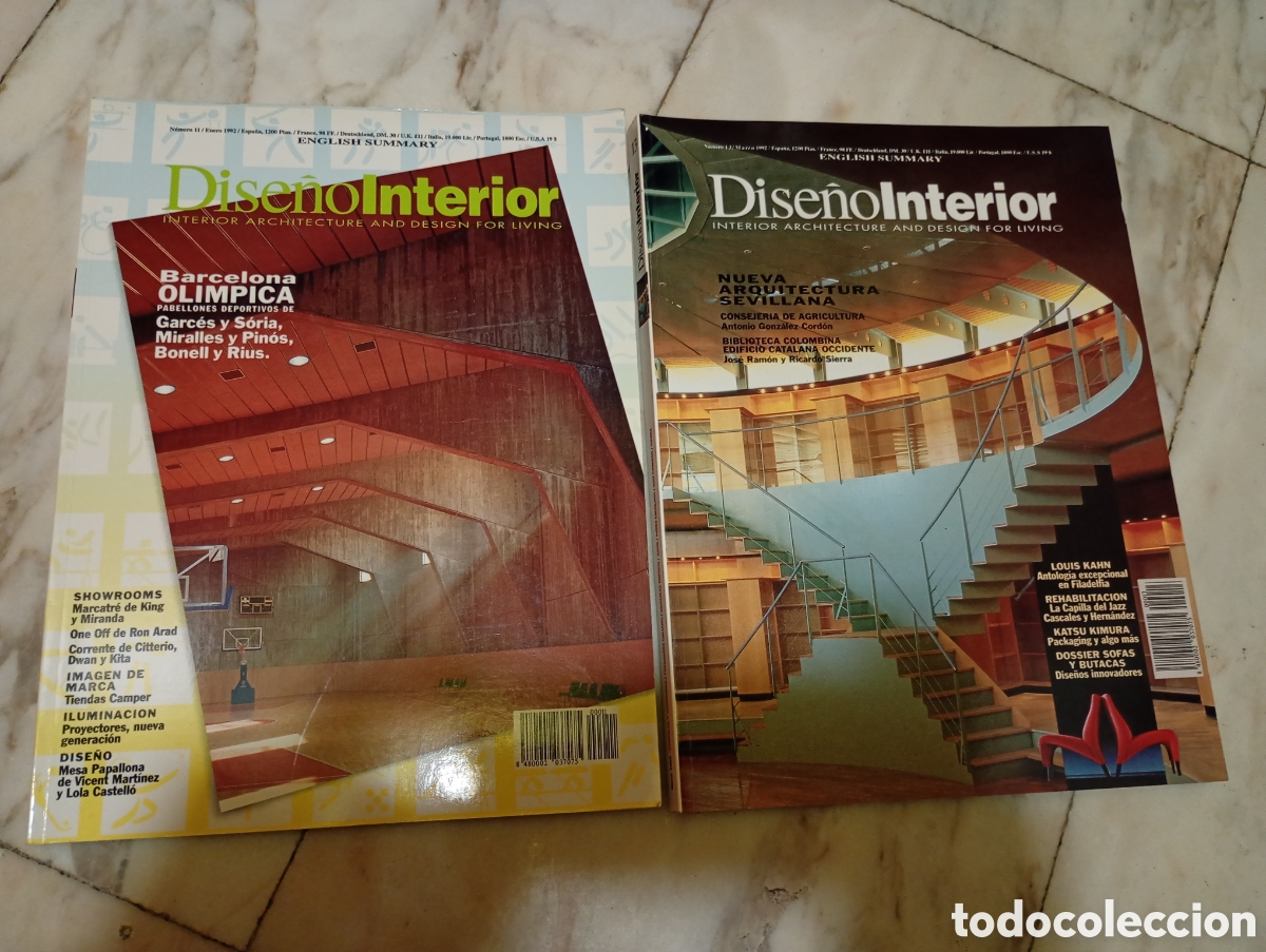Libros de segunda mano: Dise&ntilde;o interior, interior arquitecture and Design for libing. A&ntilde;o 1992