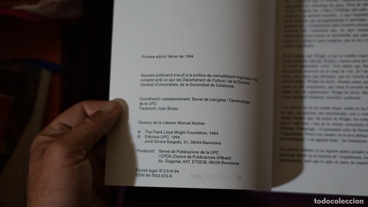 Libros de segunda mano: Frank Lloyd Wright - Primers escrits - UPC 1994 - Foto 2