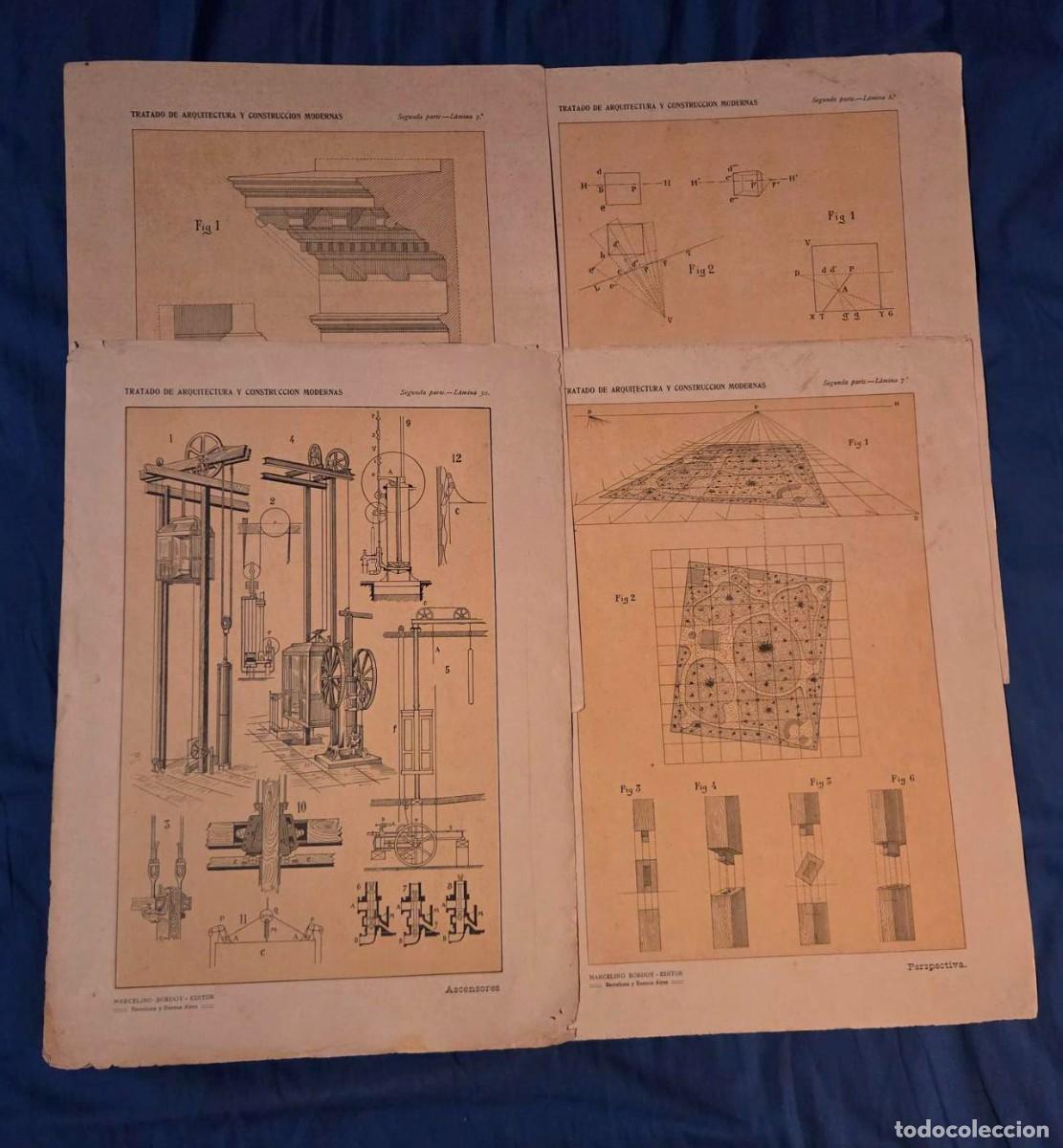 Libros de segunda mano: Laminas tratado de Arquitectura y Construcci&oacute;n moderna MARCELINO BORDOY 1916