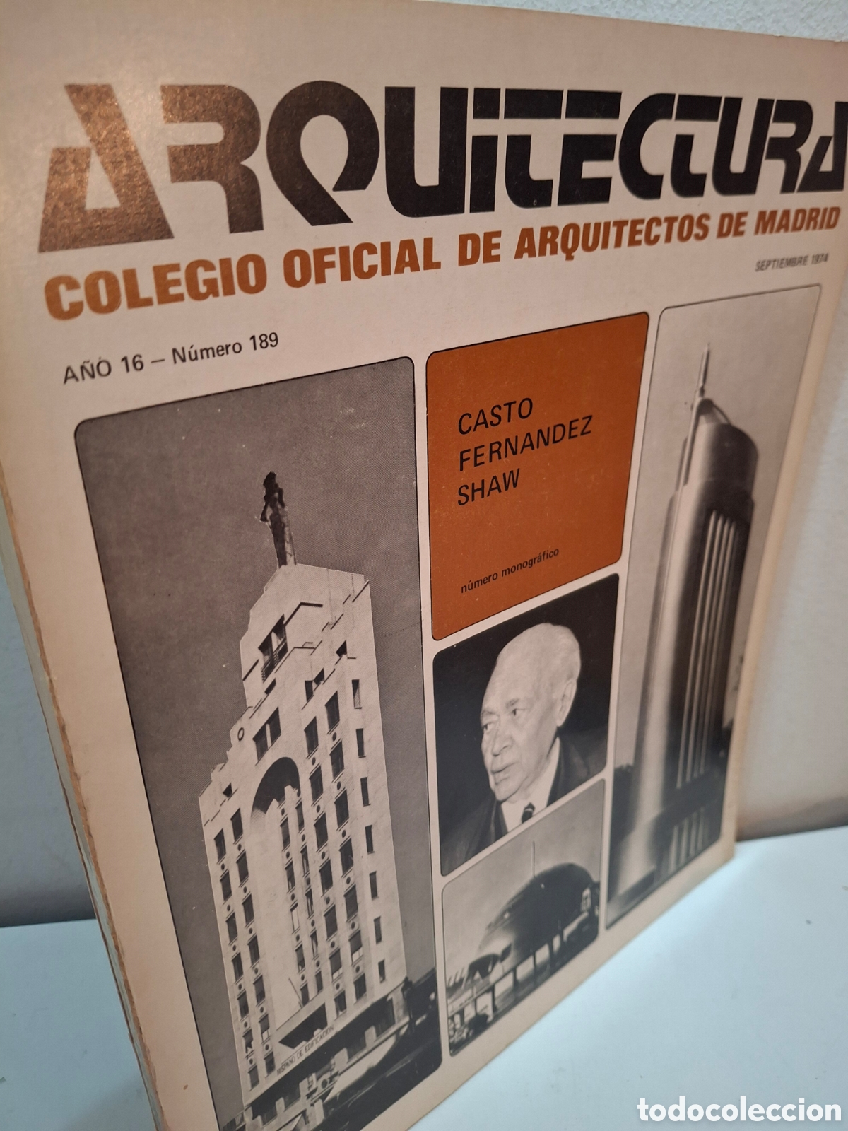 Gebrauchte B&uuml;cher: REVISTA ARQUITECTURA N&ordm; 189, MONOGRAFICO CASTO FERNANDEZ SHAW, COAM, SEPTIEMBRE 1974