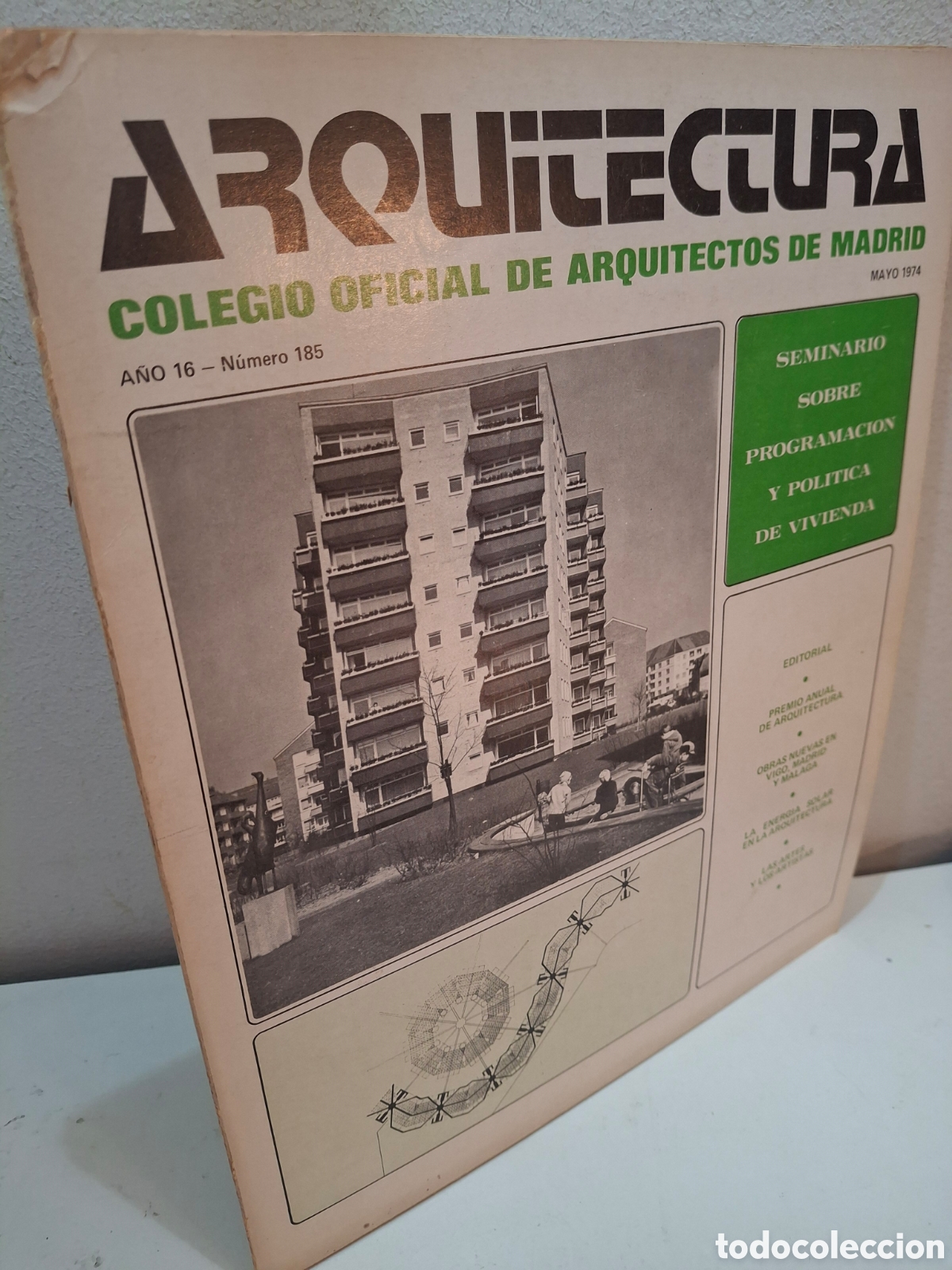 Libros de segunda mano: REVISTA ARQUITECTURA COAM N&ordm; 185, SEMINARIO SOBRE PROGRAMACION Y POLITICA DE VIVIENDA, 1974