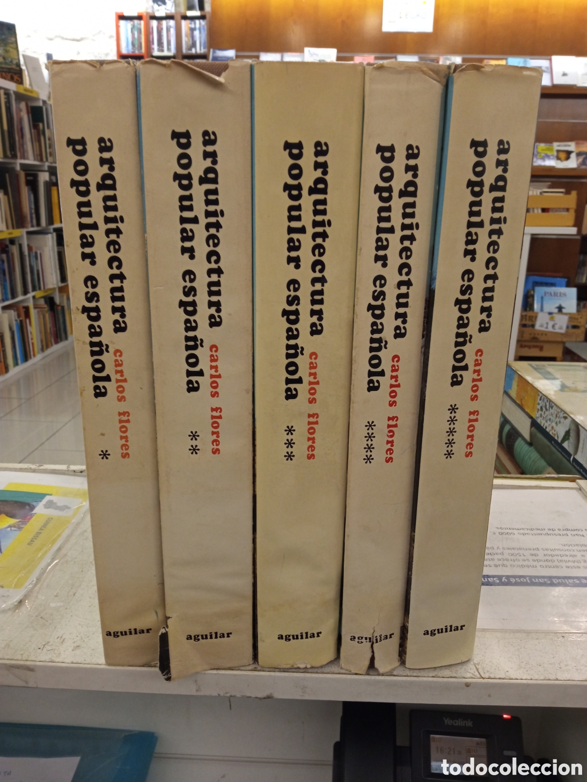 Libros de segunda mano: 1973 - CARLOS FLORES. Arquitectura Popular Espa&ntilde;ola. 5 tomos (obra completa)