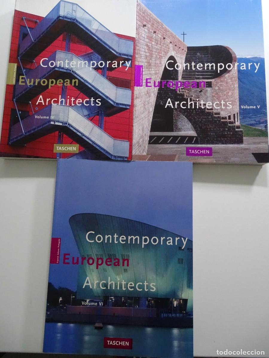 Libros de segunda mano: Contemporary European Architects. Taschen. Volumes 4 to 6. Textos en Espa&ntilde;ol, Italiano y Portugu&eacute;s.