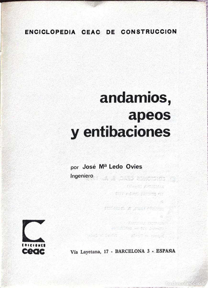 Libros de segunda mano: Andamios, apeos y entibaciones. - Foto 2