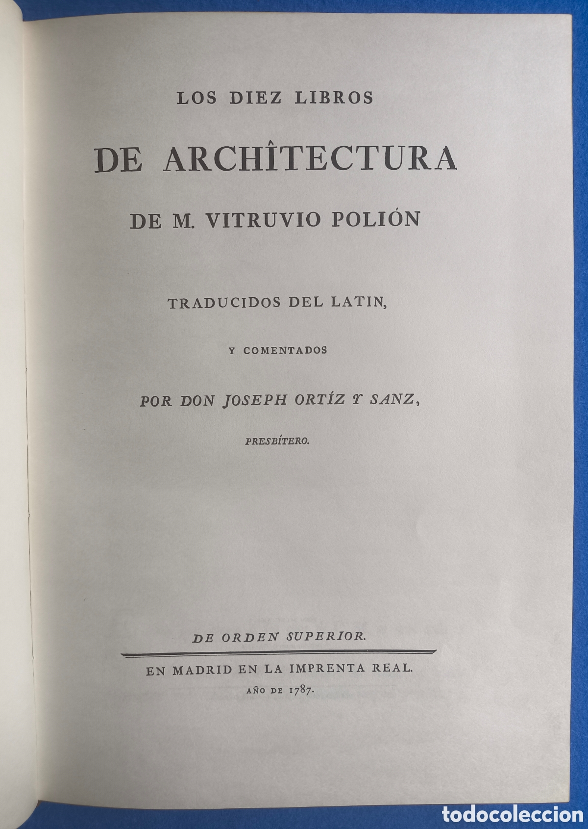 Libros de segunda mano: VITRUVIO ARQUITECTURA T&Eacute;CNICA FACS&Iacute;MIL TIRADA LIMITADA