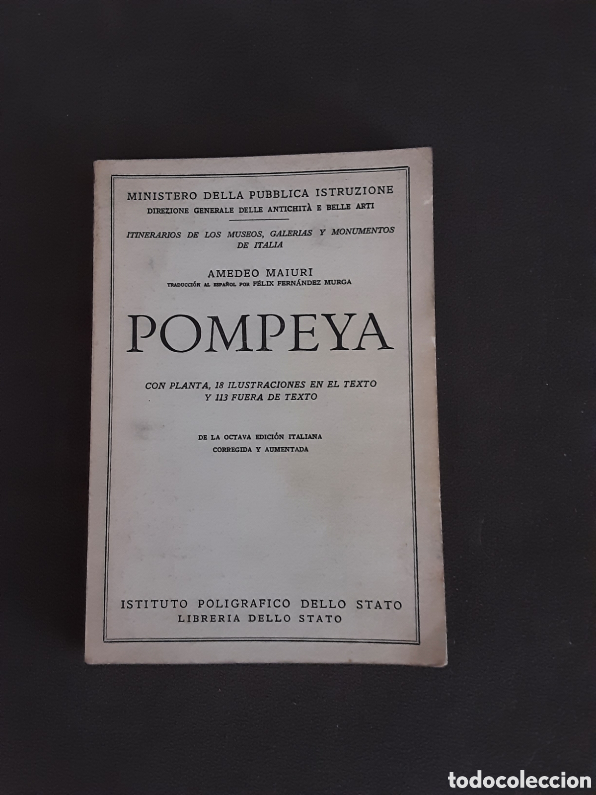 Libros de segunda mano: POMPEYA POR AMEDEO MAIURI 1961 CON PLANTA 18 ILUSTRACIONES EN TEXTO Y 113 FUERA ARQUITECTURA