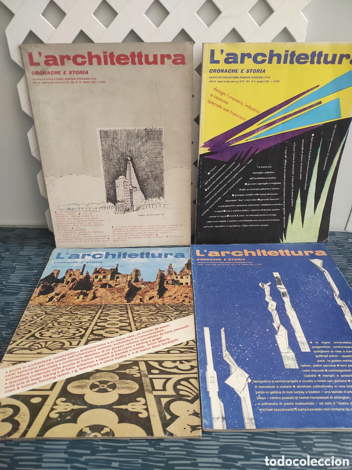 Libros de segunda mano: Revista L'architettura (Arquitectura). N &deg; 315, 348, 372, 404. A&ntilde;o 1982-1989
