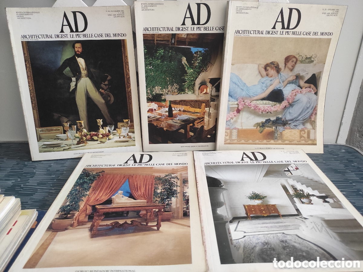 Libros de segunda mano: ARCHITECTURAL DIGEST. REVISTA DE ARQUITECTURA DISE&Ntilde;O INTERIOR - EN ITALIANO. 6 UNIDADES