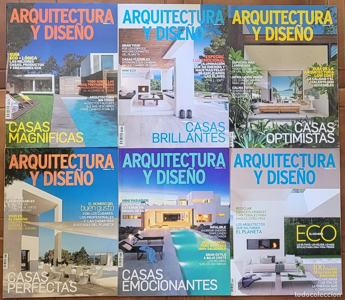 Libros de segunda mano: Lote de 6 revistas de ARQUITECTURA Y DISE&Ntilde;O. N&uacute;meros: 129, 130, 136, 137, 138 y 140 (2011-2012).