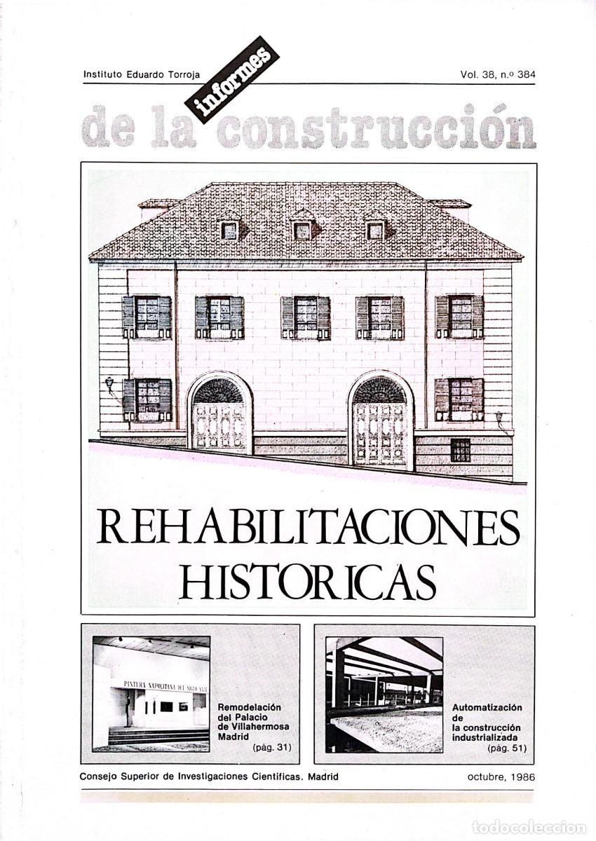 Libros de segunda mano: Revista Informes de la Construcci&oacute;n &ndash; N.&ordm; 384 (Octubre, 1986) &ndash; Instituto Eduardo Torroja