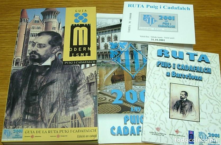Libros de segunda mano: Libro GUIA DE LA RUTA PUIG I CADAFALCH Ruta del Modernisme 2001 en Catal&agrave; + 3 Extras