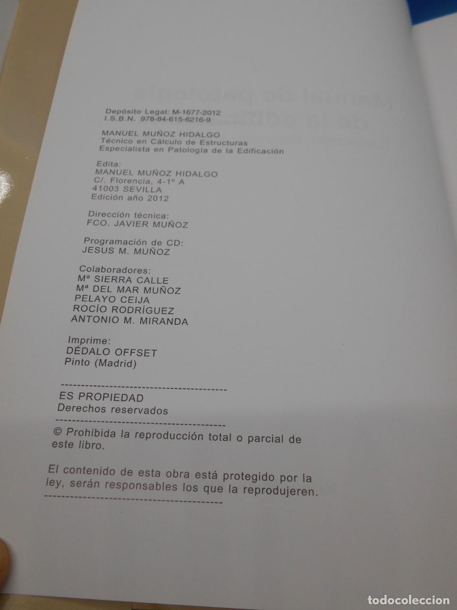 Libros de segunda mano: MANUAL DE PATOLOGIA DE LA EDIFICACION. CONTIENE DVD - MU&Ntilde;OZ HIDALGO, MANUEL - Foto 3