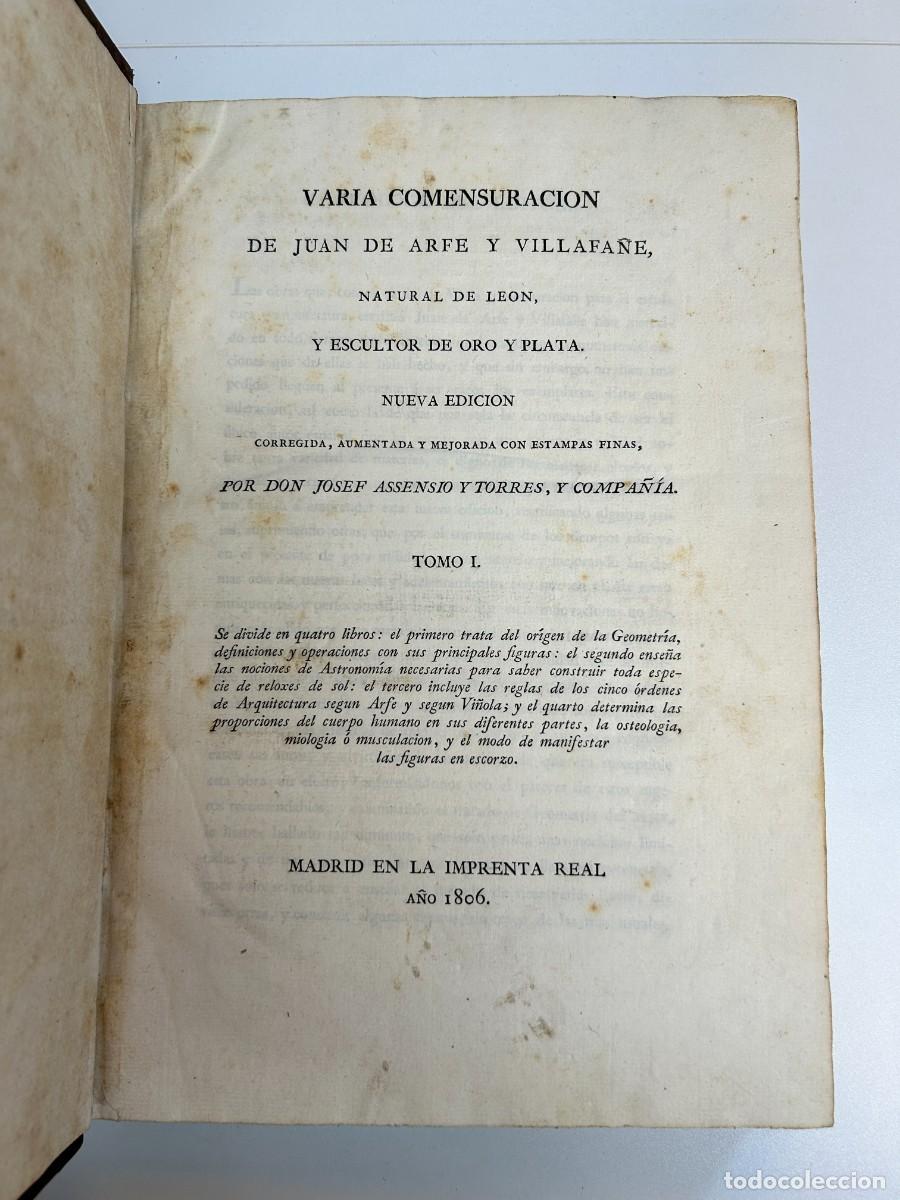 Libros de segunda mano: Varia Comensuraci&oacute;n de Juan de Arfe y Villafa&ntilde;e (Tomo I)