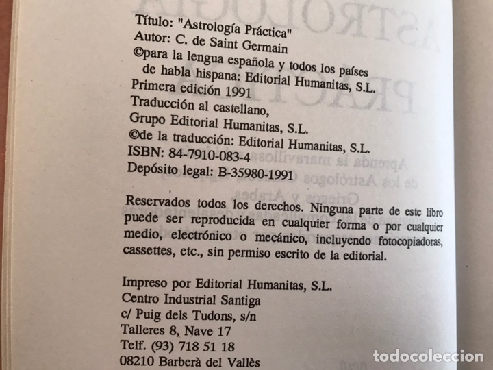 Libros de segunda mano: Astrolog&iacute;a pr&aacute;ctica. Cmte. C. De Saint-Germain. Como nuevo - Foto 5