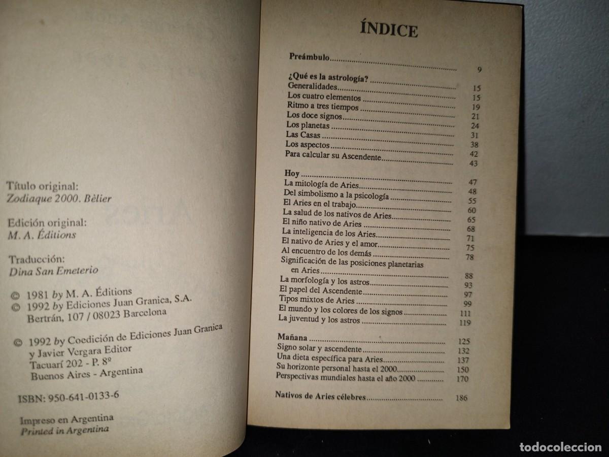 Libros de segunda mano: 56- ZODIACO 2000. ARIES - Foto 4