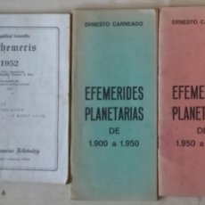 Libros de segunda mano: LOTE 3 LIBROS: EFEMÉRIDES PLANETARIAS DE 1900 A 1950 + 2000, ERNESTO CARNEADO +SIMPLIFIED EPHEMERIS. Lote 387894449
