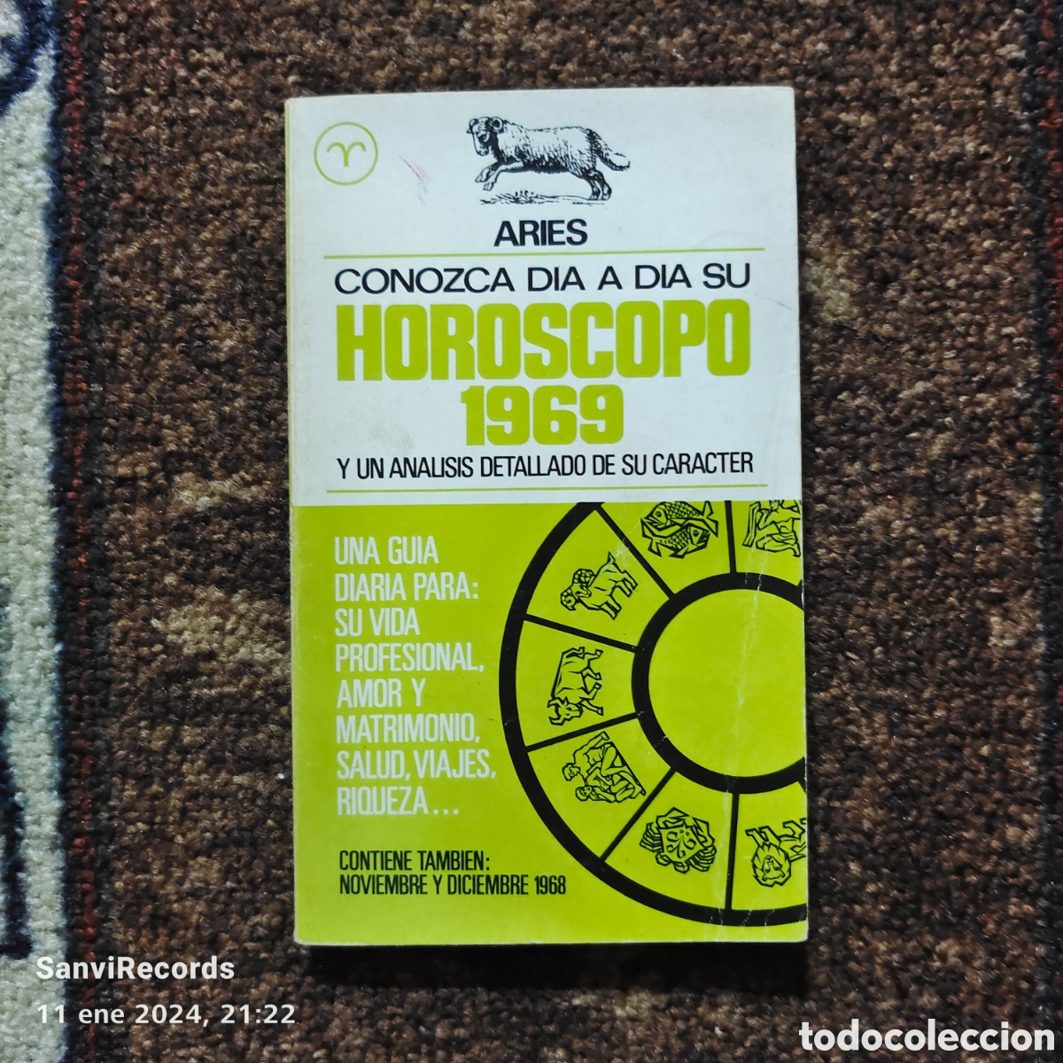 Libros de segunda mano: ARIES, CONOZCA CADA D&Iacute;A SU HOR&Oacute;SCOPO 1969 - Foto 1