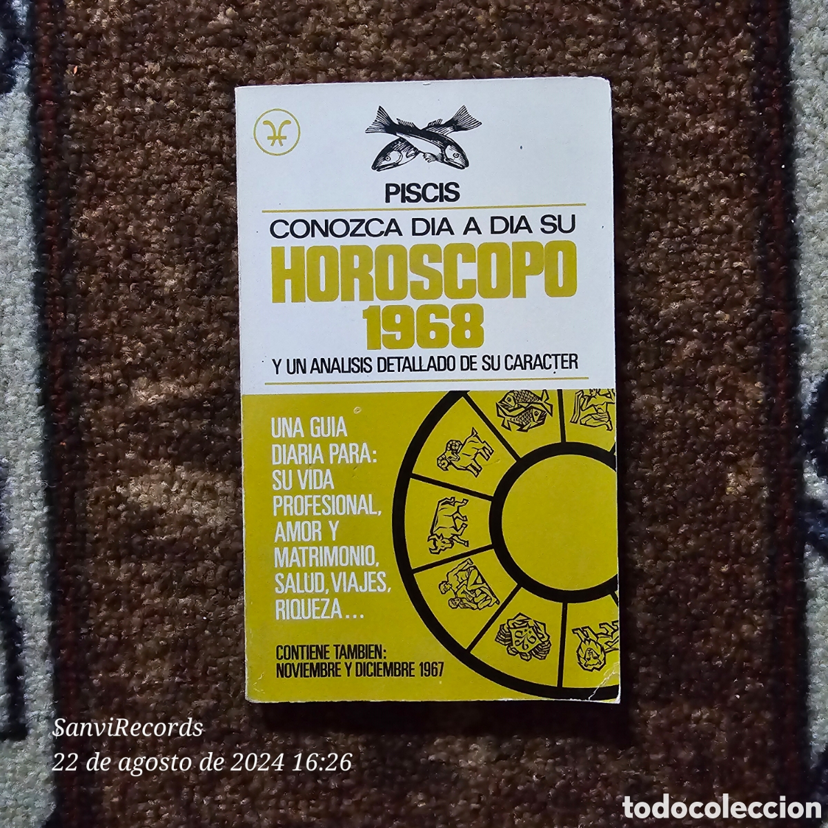 Libros de segunda mano: PISCIS, CONOZCA CADA D&Iacute;A SU HOR&Oacute;SCOPO 1968 - Foto 1