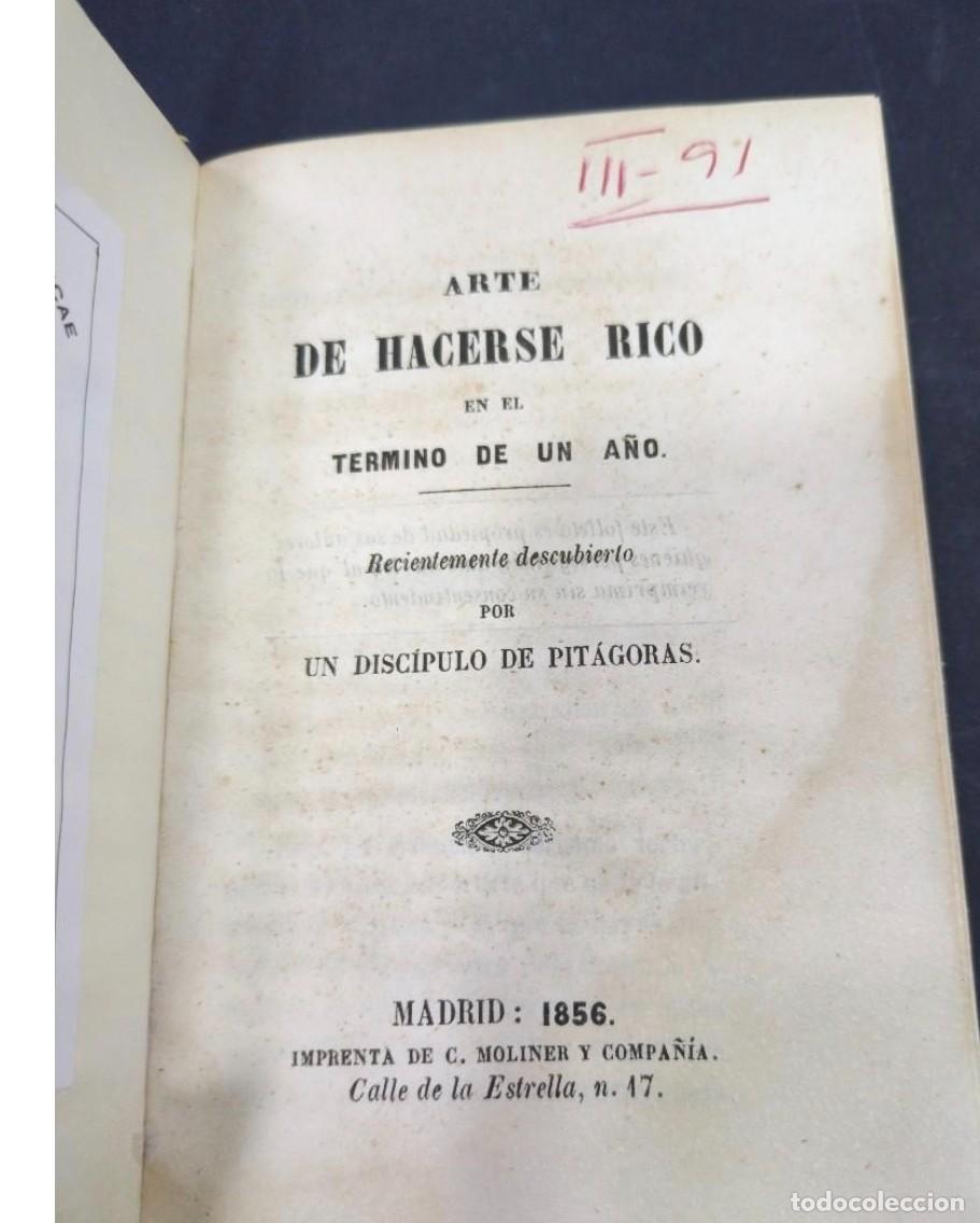 Libros de segunda mano: UNICO EJEMPLAR RAREZA C&oacute;mo hacerse rico en el t&eacute;rmino de un a&ntilde;o Pit&aacute;goras 1856