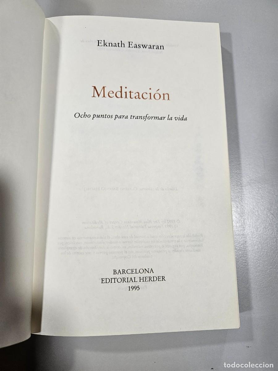 Libros de segunda mano: MEDITACION. OCHO PUNTOS PARA TRANSFORMAR LA VIDA - Foto 2