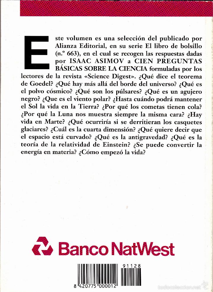 Libros de segunda mano: ISAAC ASIMOV - PREGUNTAS BASICAS SOBRE LA CIENCIA - Foto 2