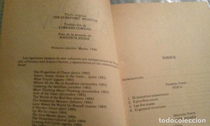 Libros de segunda mano: El monstruo subat&oacute;mico - Isaac Asimov - 1&ordf; edici&oacute;n 1986 - Foto 3