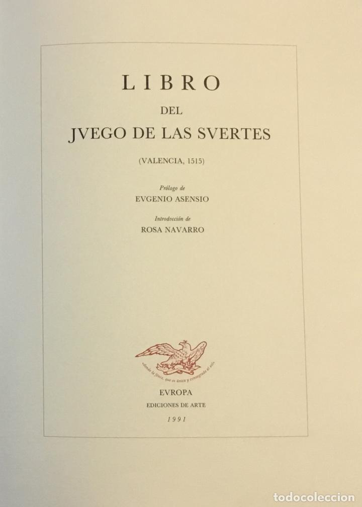 Libros de segunda mano: LIBRO DEL JUEGO DE LAS SUERTES (VALENCIA, 1515). - [Facs&iacute;mil.] - Foto 2