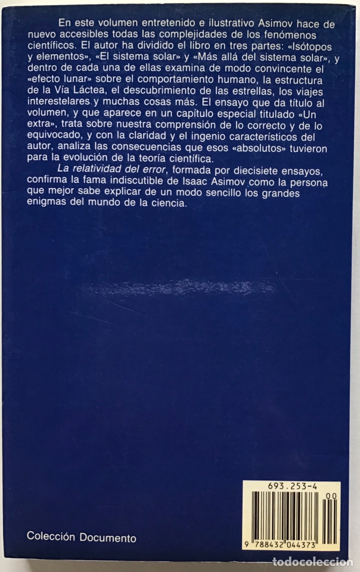 Libros de segunda mano: LA RELATIVIDAD DEL ERROR / ISAAC ASIMOV / PLANETA - Foto 5