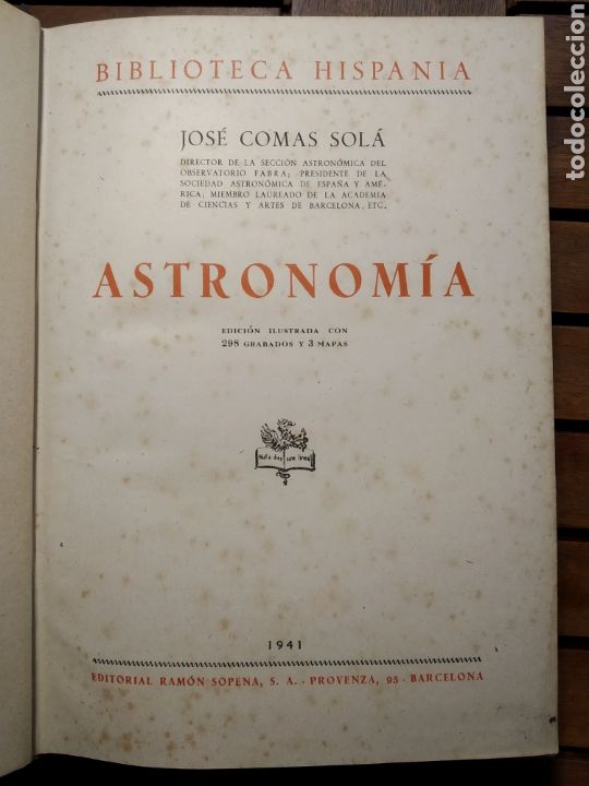 Libros de segunda mano: Astronom&iacute;a. Ram&oacute;n sopena. 1941. - Foto 6
