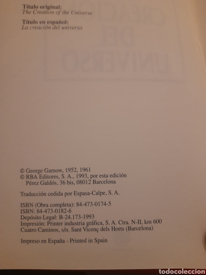 Libros de segunda mano: La creaci&oacute;n del universo - Foto 3