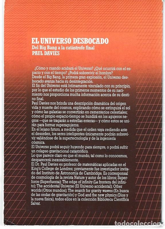 Libros de segunda mano: EL UNIVERSO DESBOCADO PAUL DAVIES - Foto 2