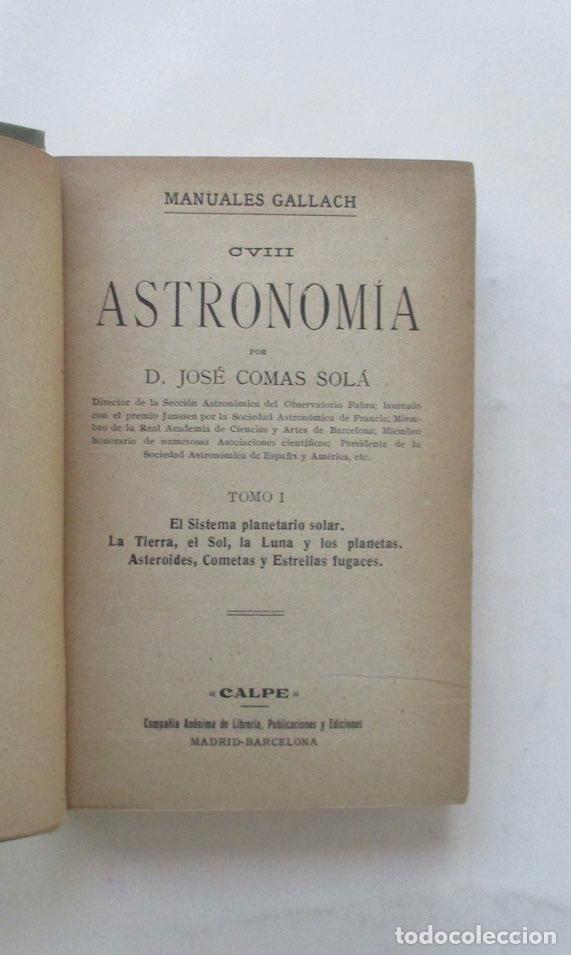 Libros de segunda mano: ASTRONOMIA - JOSE COMAS SOLA - Foto 2