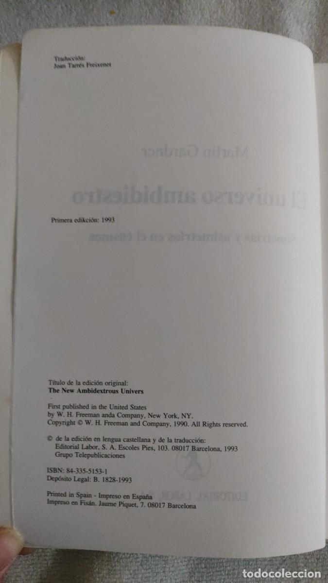 Libros de segunda mano: EL UNIVERSO AMBIDIESTRO. - Foto 2