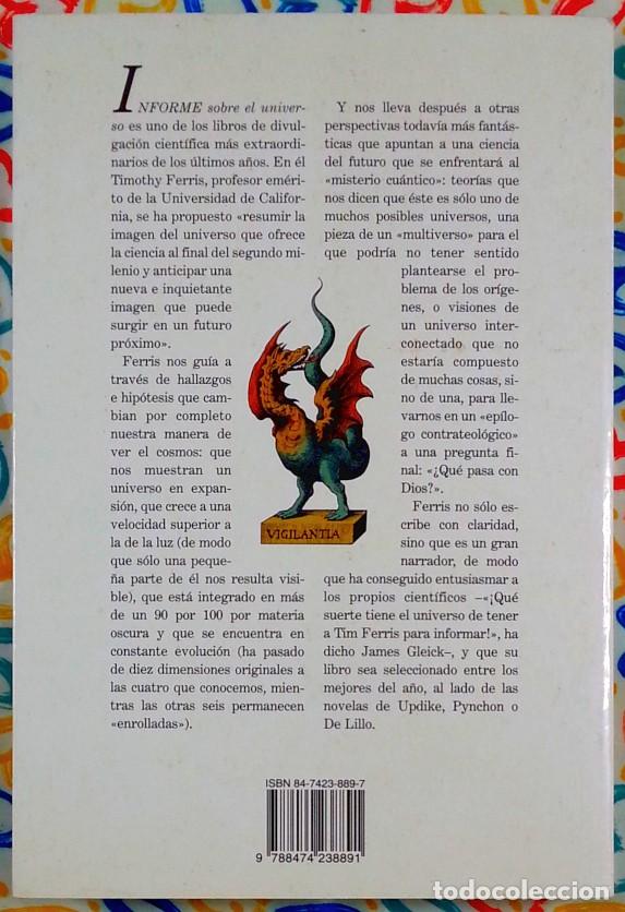 Libros de segunda mano: Informe sobre el universo - Timothy Ferris - Foto 2