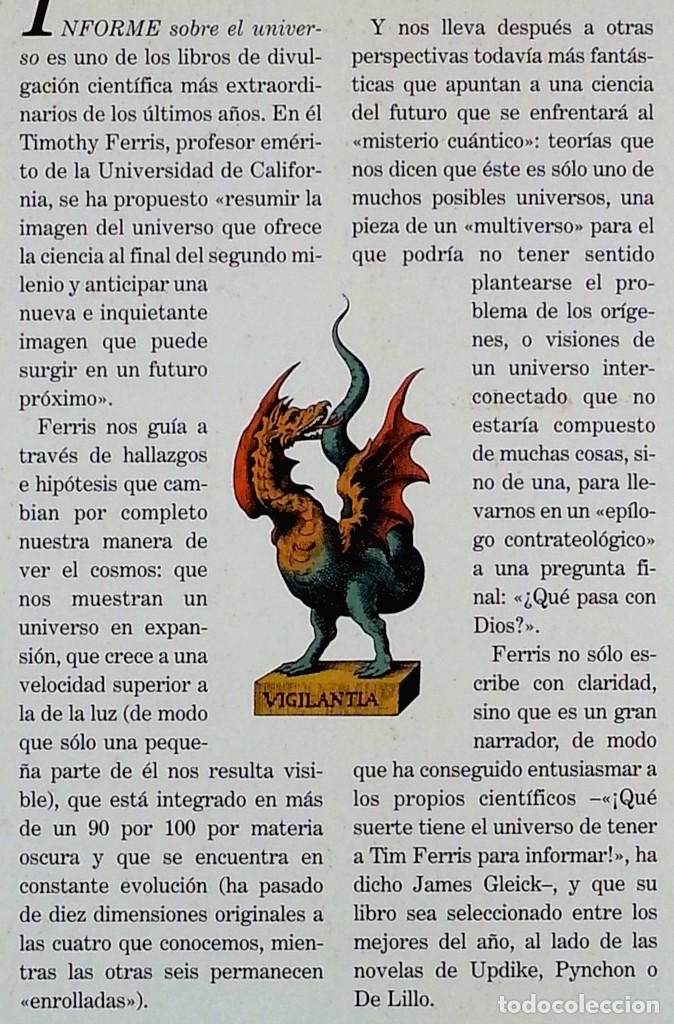 Libros de segunda mano: Informe sobre el universo - Timothy Ferris - Foto 3