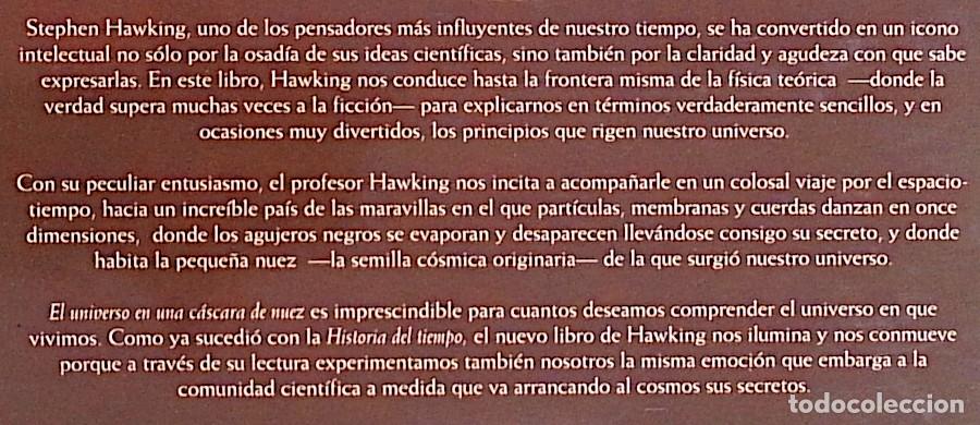 Libros de segunda mano: El universo en una c&aacute;scara de nuez - Stephen Hawking - Foto 3