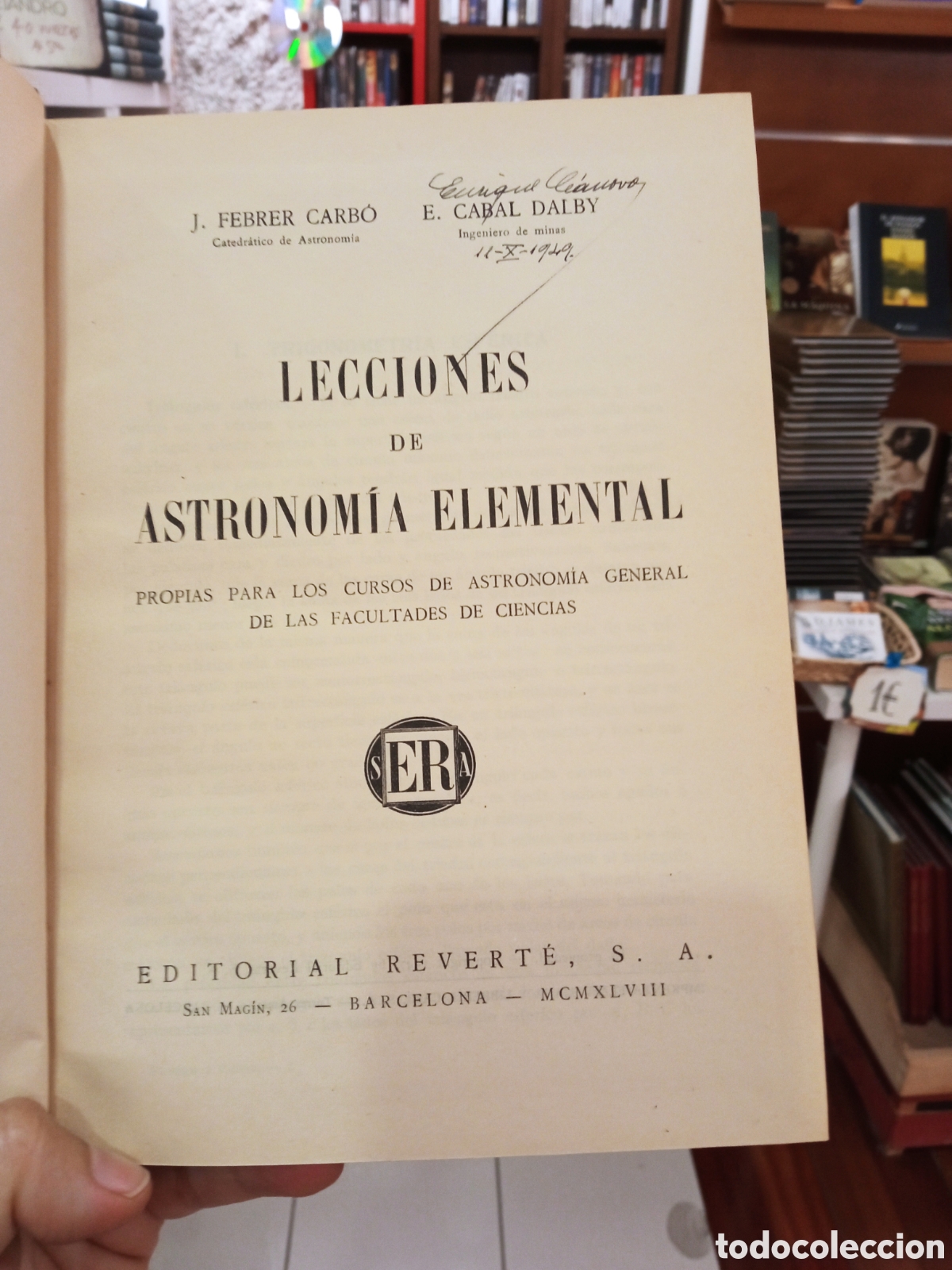 Libros de segunda mano: FEBRER CALBO, J./ CABAL DALBY, E.: Lecciones de Astronom&iacute;a elemental 1948 - Foto 2