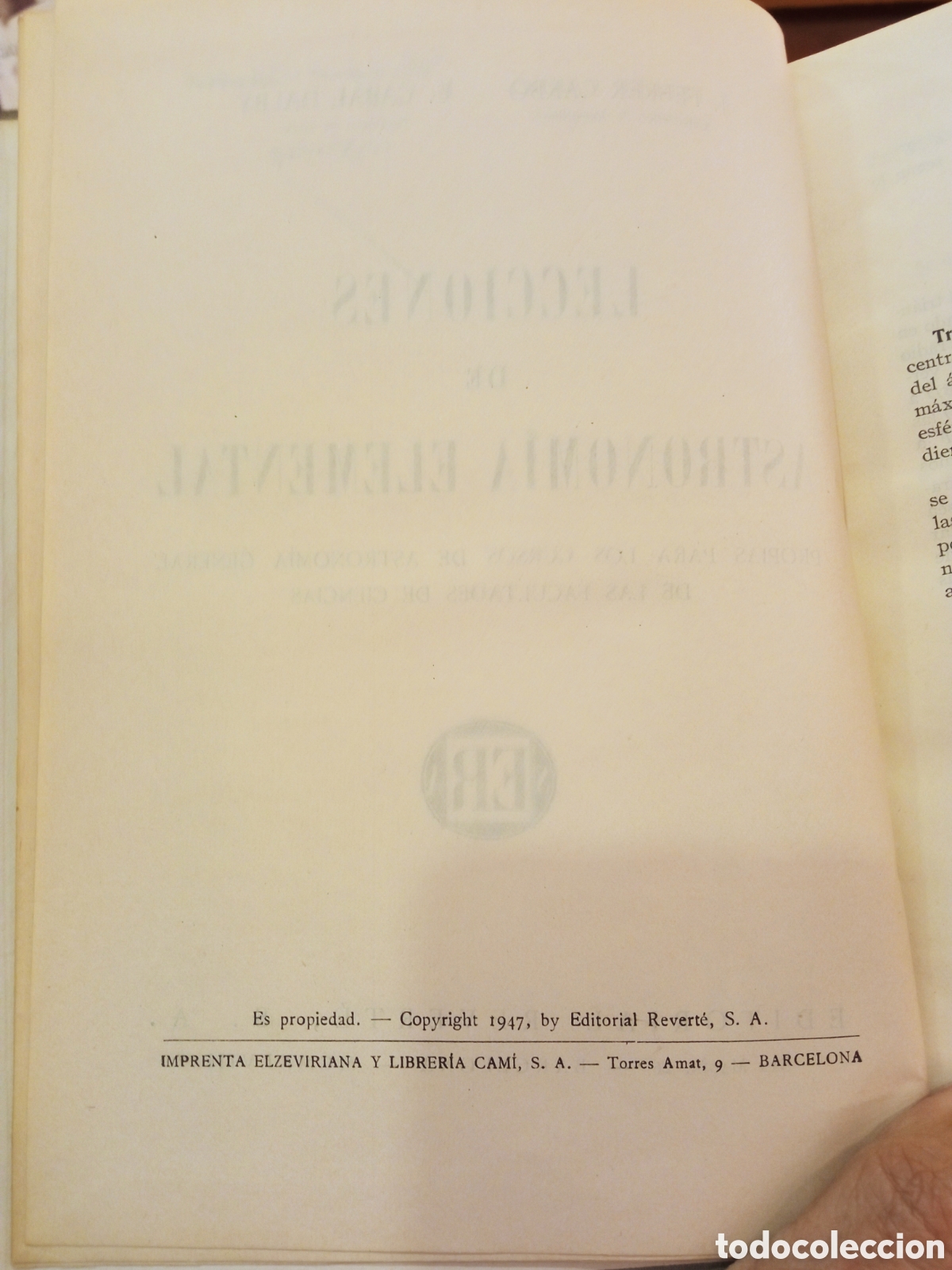 Libros de segunda mano: FEBRER CALBO, J./ CABAL DALBY, E.: Lecciones de Astronom&iacute;a elemental 1948 - Foto 3