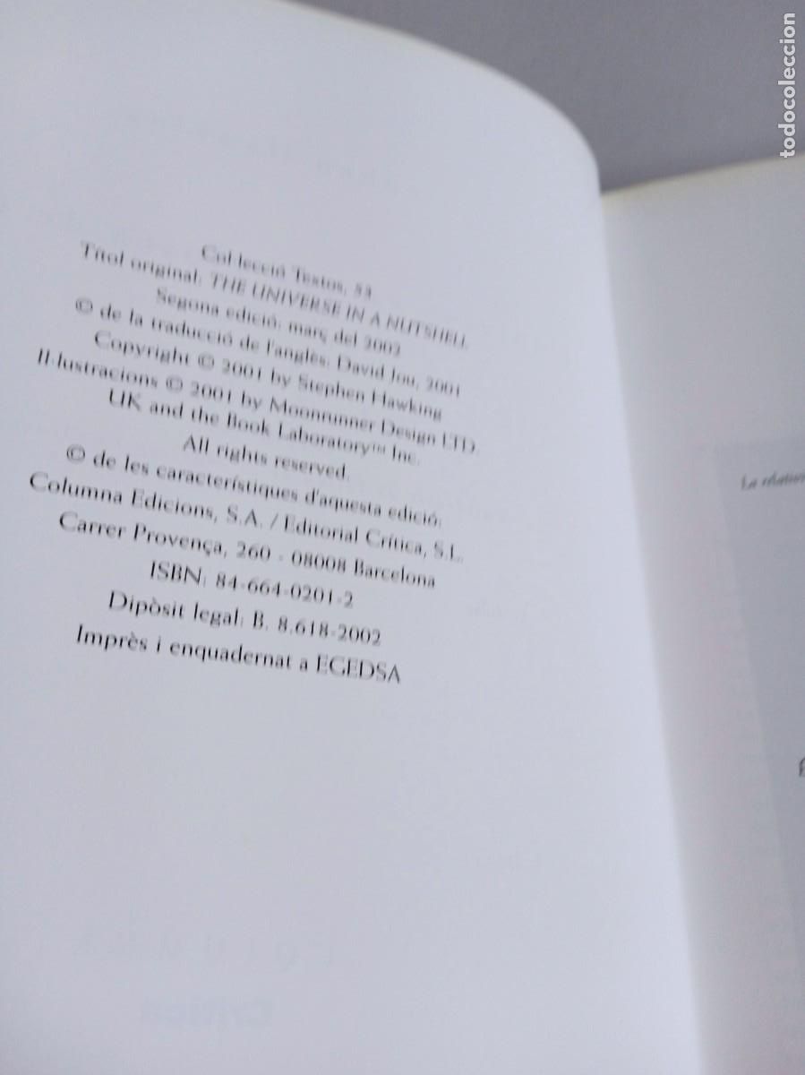 Libros de segunda mano: LUNIVERS EN UNA CLOSCA DE NOU Stephen Hawking - Foto 5