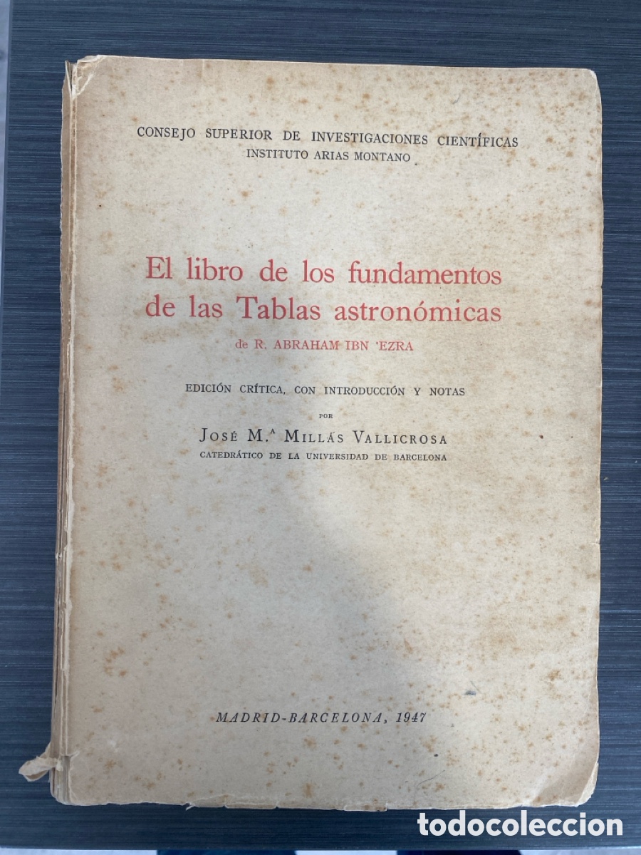 Libros de segunda mano: El libro de los fundamentos de las Tablas astron&oacute;micas. R. Abraham Ibn 'Ezra