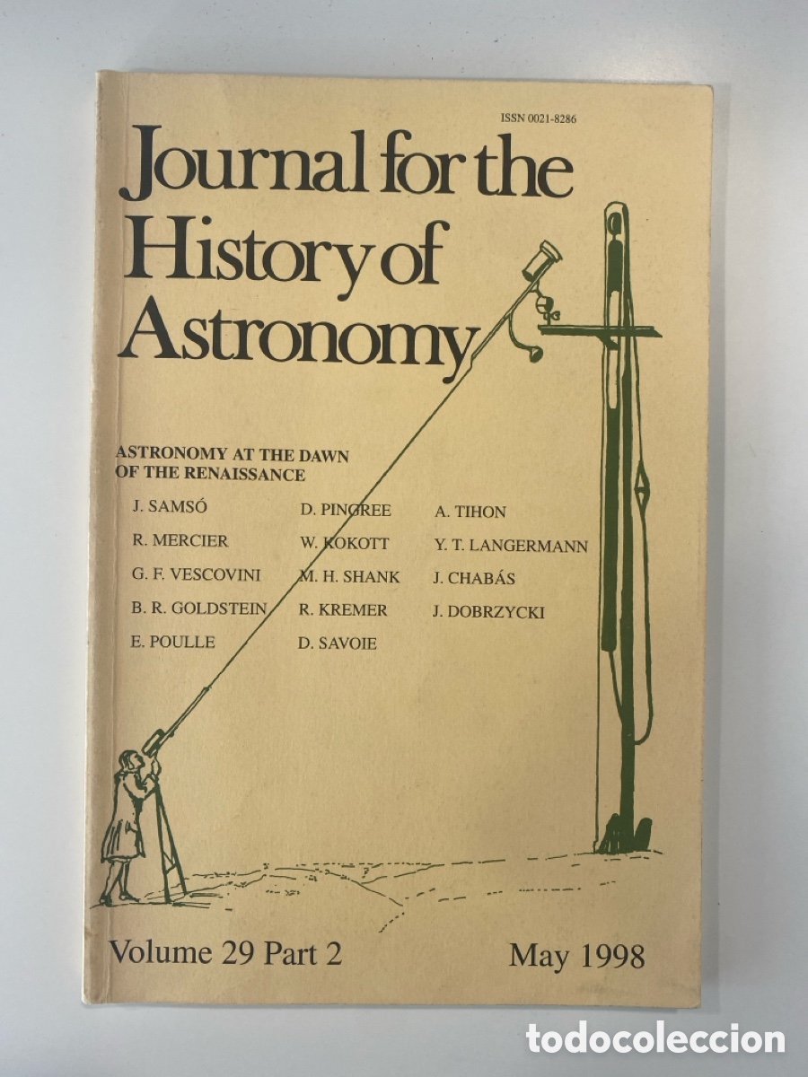 Libros de segunda mano: Journal for the History of Astronomy - Volumen 29 / Parte 2 (1998)