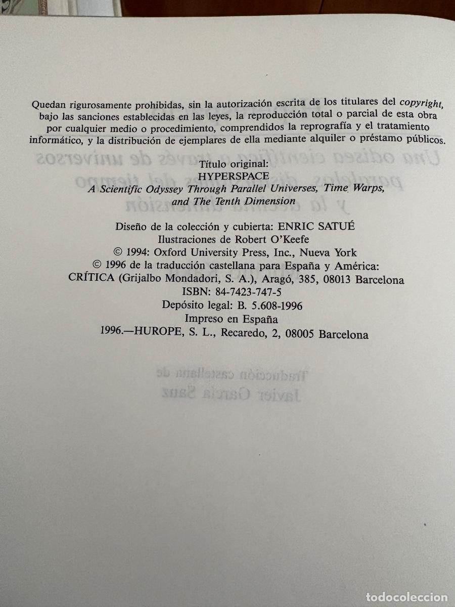 Libros de segunda mano: Hiperespacio Michio Kaku - Foto 3