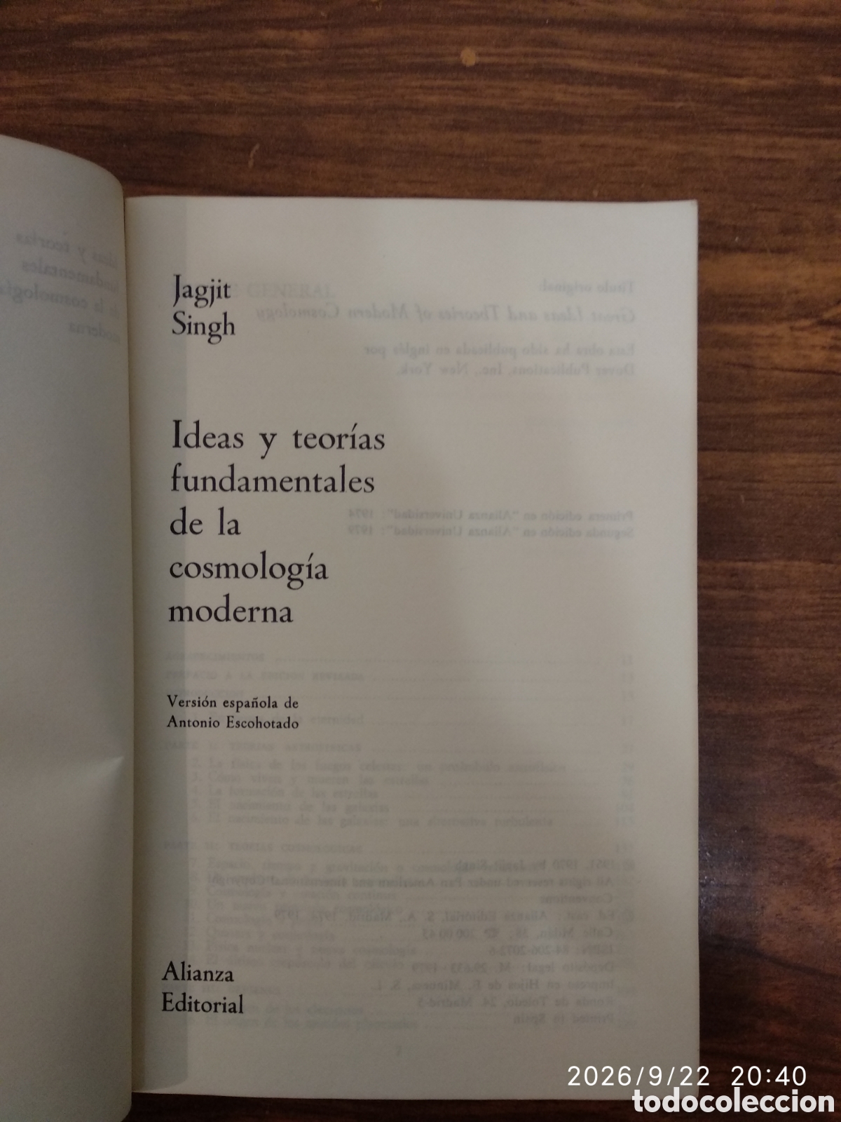 Libros de segunda mano: Teor&iacute;as de la cosmolog&iacute;a moderna - Foto 14