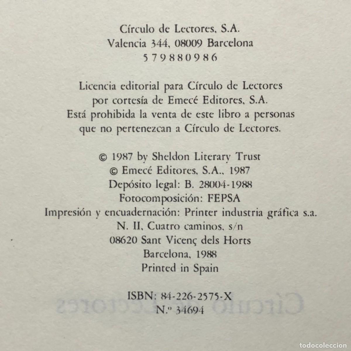 Libros de segunda mano: SIDNEY SHELDON - EL CAPRICHO DE LOS DIOSES - C&Iacute;RCULO DE LECTORES / 215 - Foto 4
