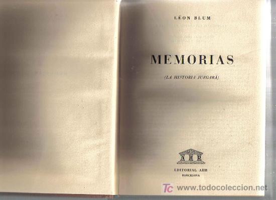 Libros de segunda mano: MEMORIAS - LEON BLUM - Foto 2
