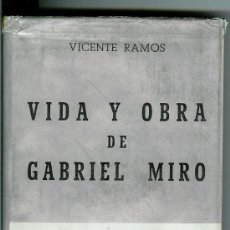 Libros de segunda mano: VIDA Y OBRA DE GABRIEL MIRÓ (RAMOS, VICENTE). Lote 26318692